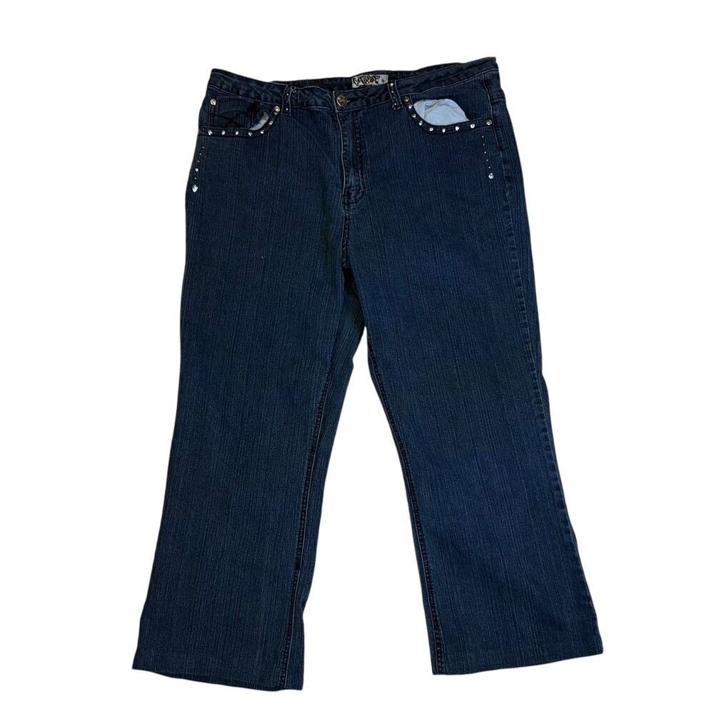 y2k Crest Jeans Size 23/24 Black Retro Grunge Cotton Denim Pants - Picture 4 of 12